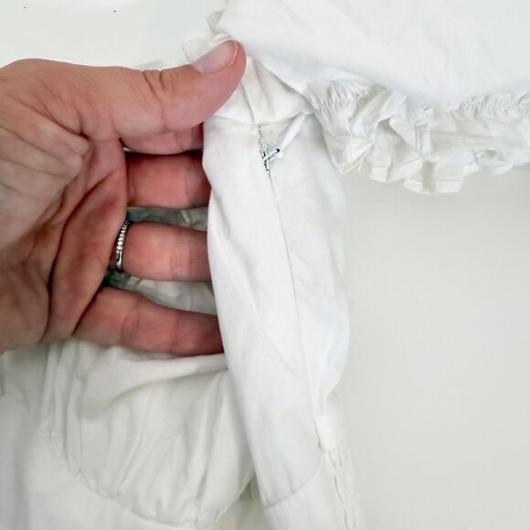 ASTR The Label Short Sleeve Cinched Bust Midi Dress White Sz XS 100% Cotton - Picture 8 of 11